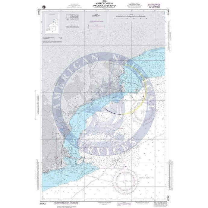 NGA Nautical Chart 57062: Approaches to Takorad iand Sekondi (Ghana)