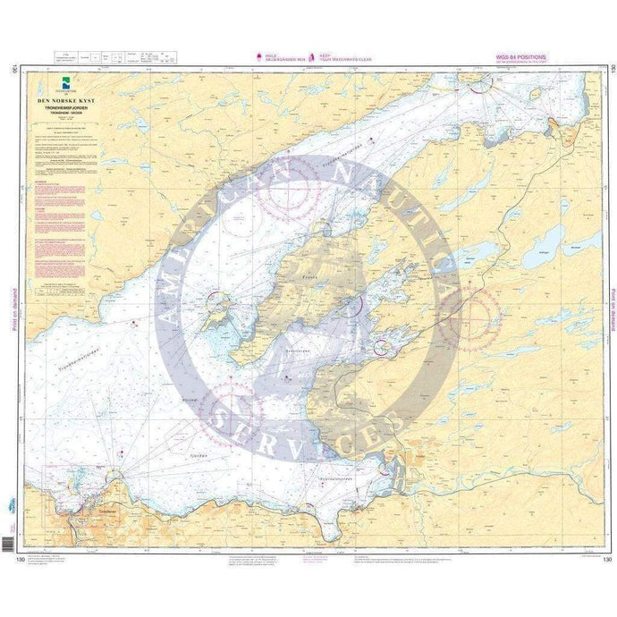 NHS Chart 130: Trondheimsfjorden, Trondheim-Skogn