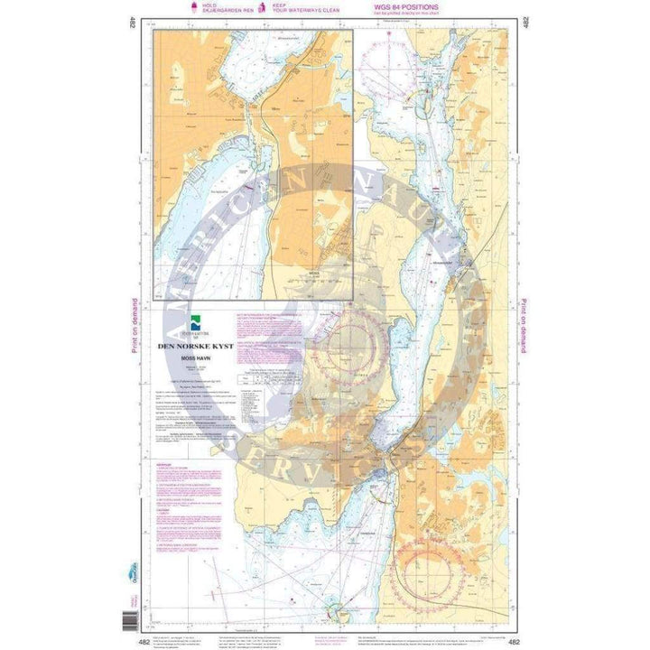 NHS Chart 482: Moss havn| Nautical Sea Moss - Amnautical