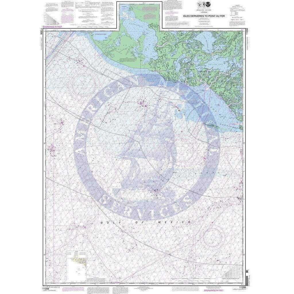 NOAA Nautical Chart 11356: Isles Dernieres to Point au Fer