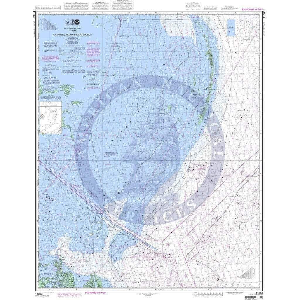 NOAA Nautical Chart 11363: Chandeleur and Breton Sounds