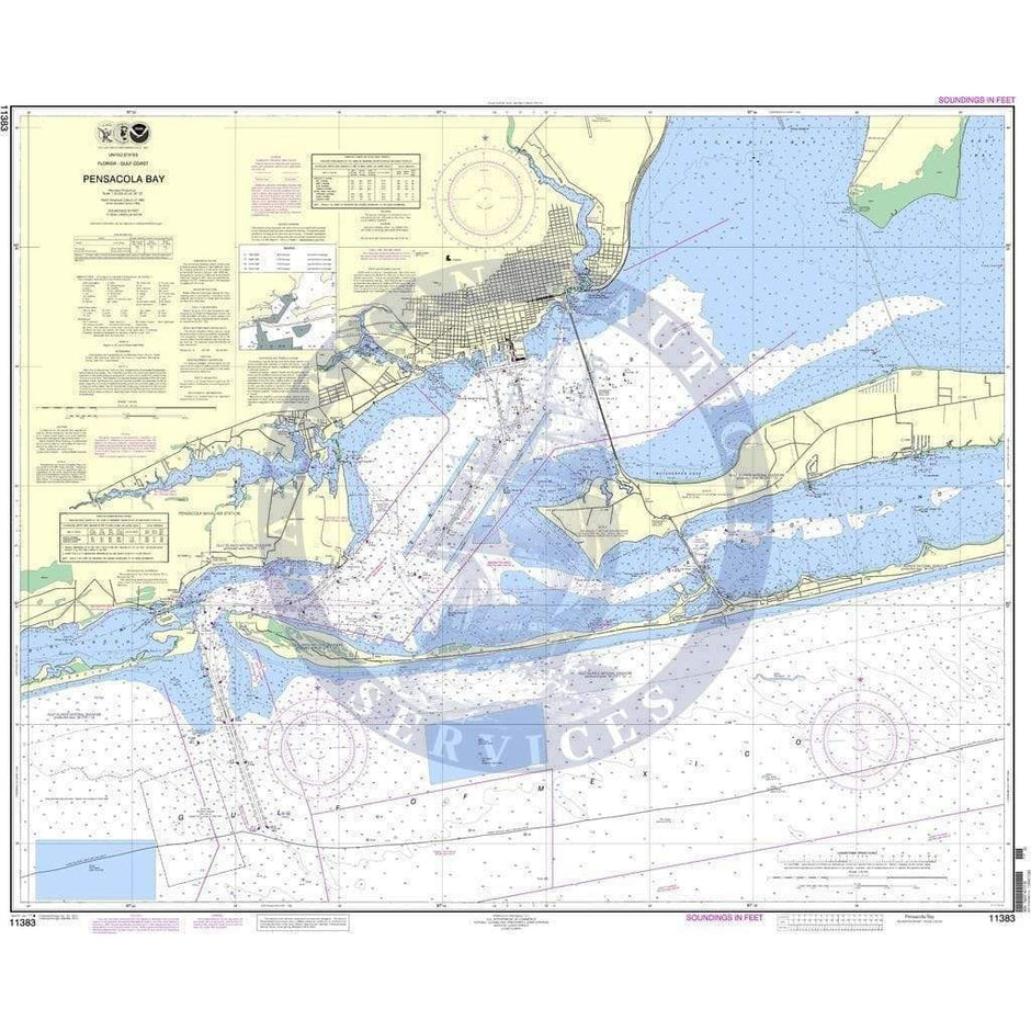 Noaa Nautical Chart 11383 Pensacola Bay Noaa Pensacola Bay Amnautical