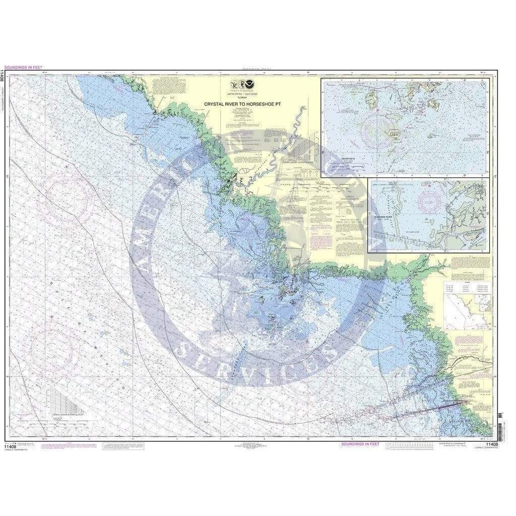 NOAA Nautical Chart 11408: Crystal River to Horseshoe Point;Suwannee River;Cedar Keys