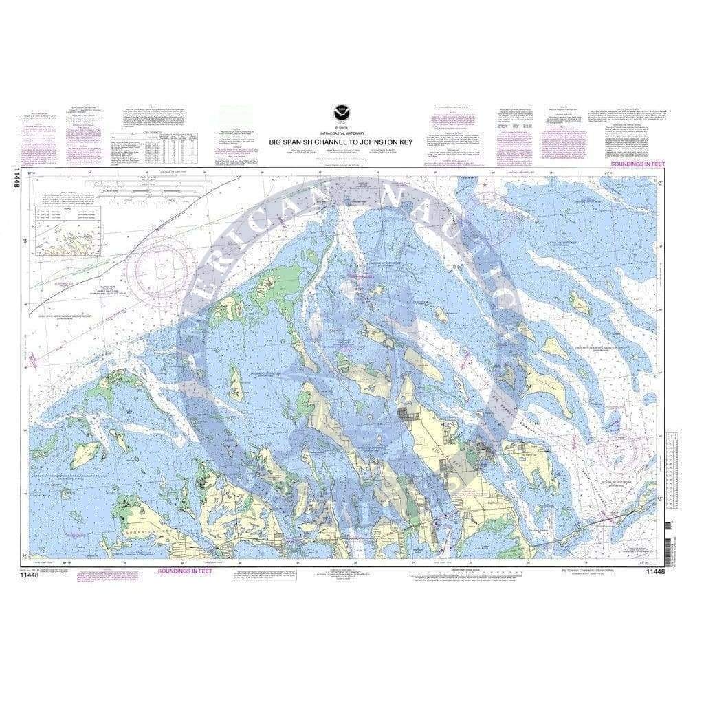 NOAA Nautical Chart 11448: Intracoastal Waterway Big Spanish Channel to Johnston Key