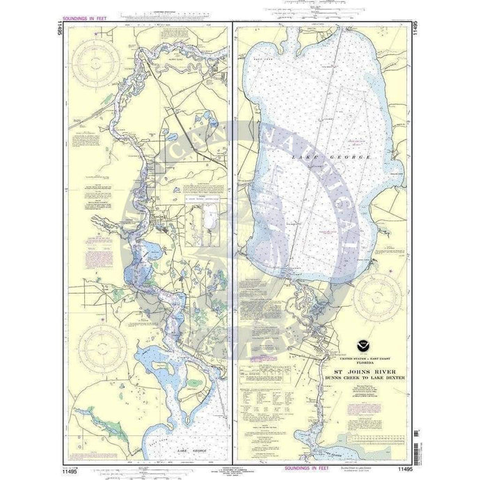 NOAA Nautical Chart 11495: St. Johns River Dunns Creek to Lake Dexter