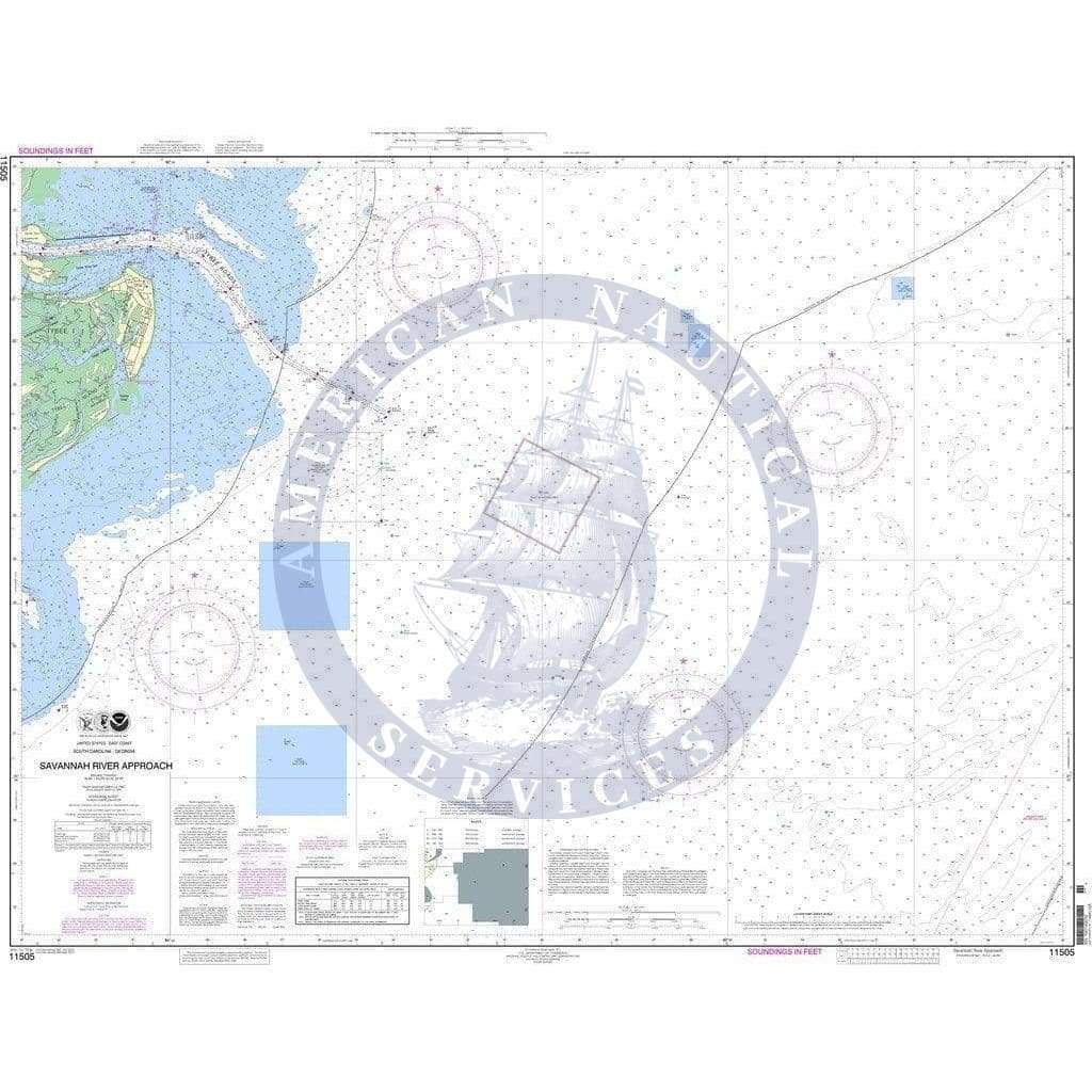 NOAA Nautical Chart 11505: Savannah River Approach