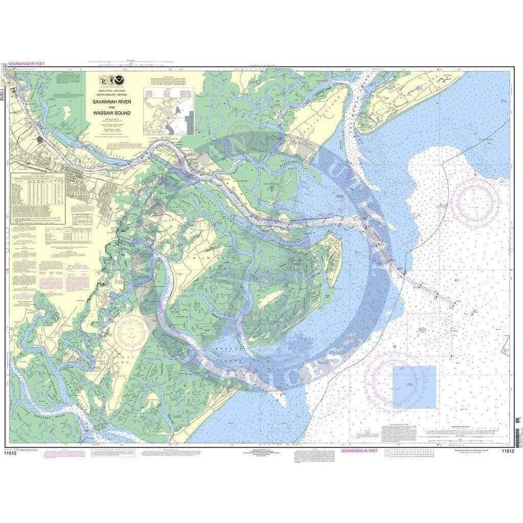 NOAA Nautical Chart 11512: Savannah River and Wassaw Sound