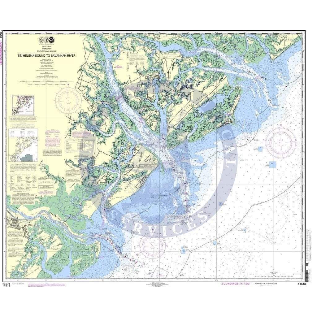 NOAA Nautical Chart 11513: St. Helena Sound to Savannah River