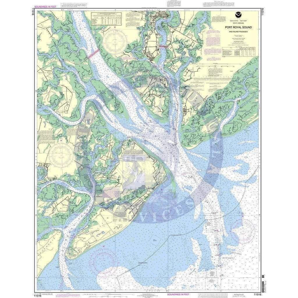 NOAA Nautical Chart 11516: Port Royal Sound and Inland Passages