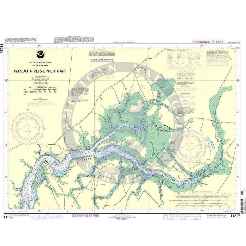 NOAA Nautical Chart 11526: Wando River Upper Part