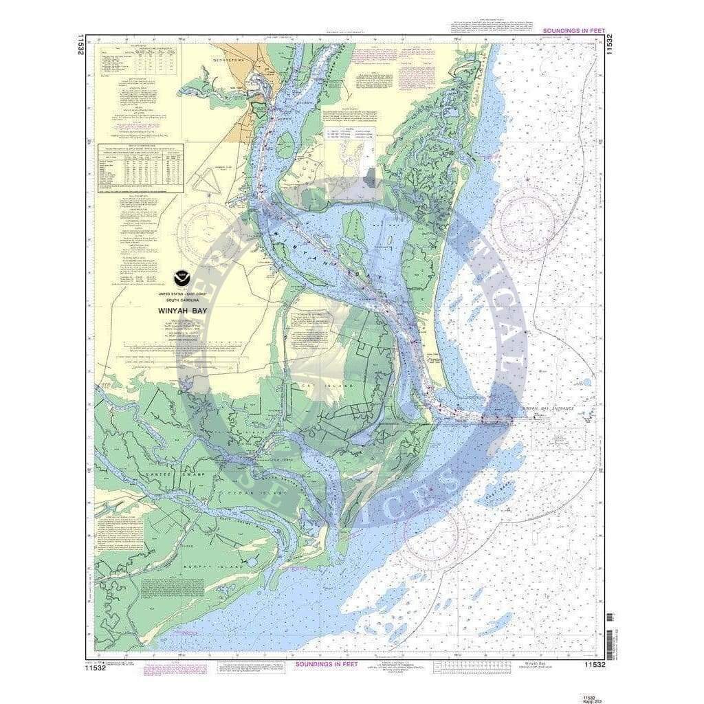 NOAA Nautical Chart 11532: Winyah Bay