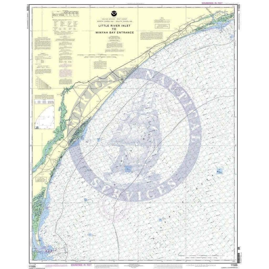 NOAA Nautical Chart 11535: Little River lnlet to Winyah Bay Entrance