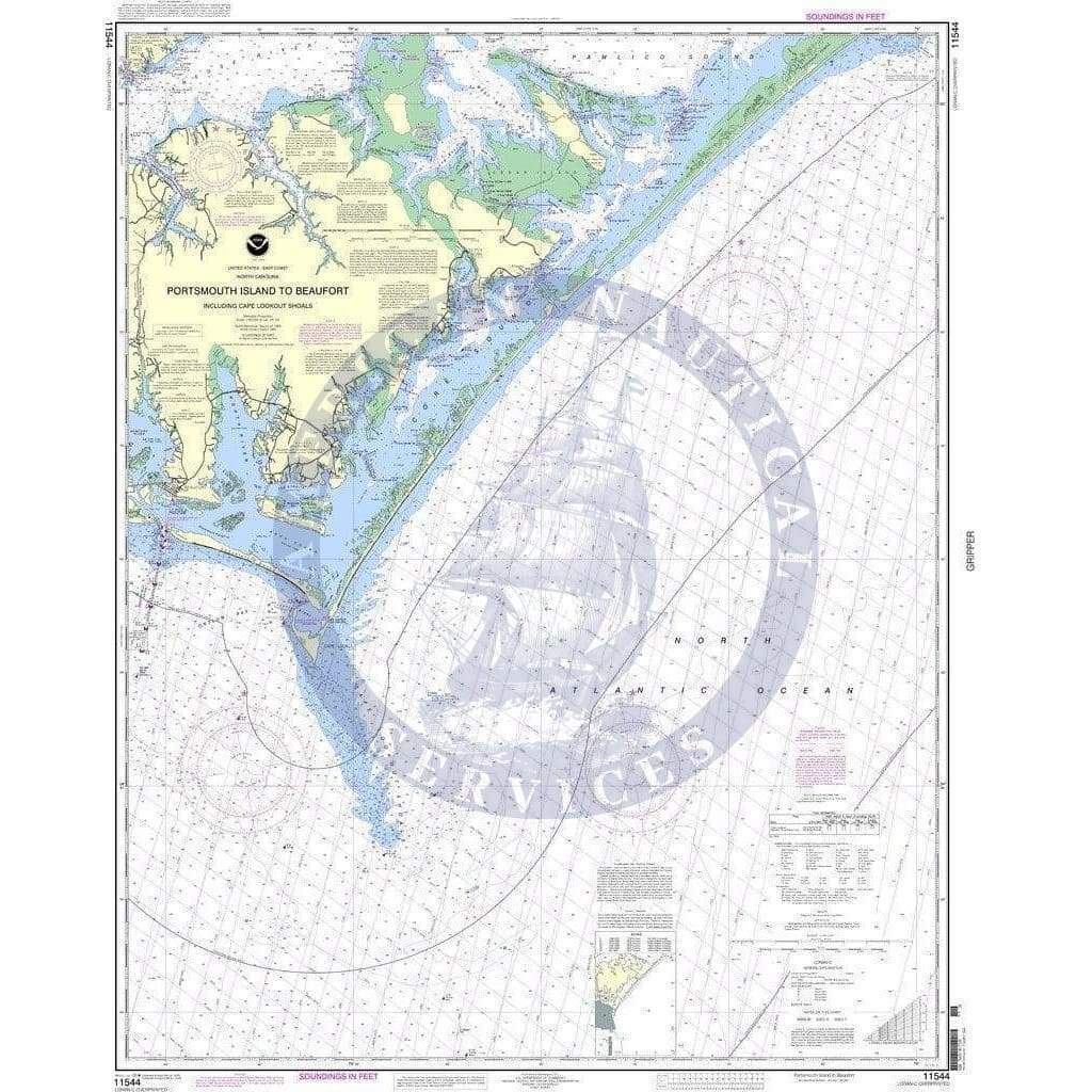 NOAA Nautical Chart 11544: Portsmouth Island to Beaufort, Including Cape Lookout Shoals