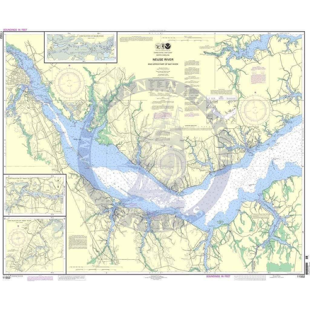 NOAA Nautical Chart 11552: Neuse River and Upper Part of Bay River