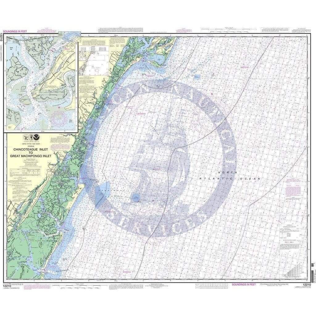 NOAA Nautical Chart 12210: Chincoteague Inlet to Great Machipongo Inlet;Chincoteague Inlet