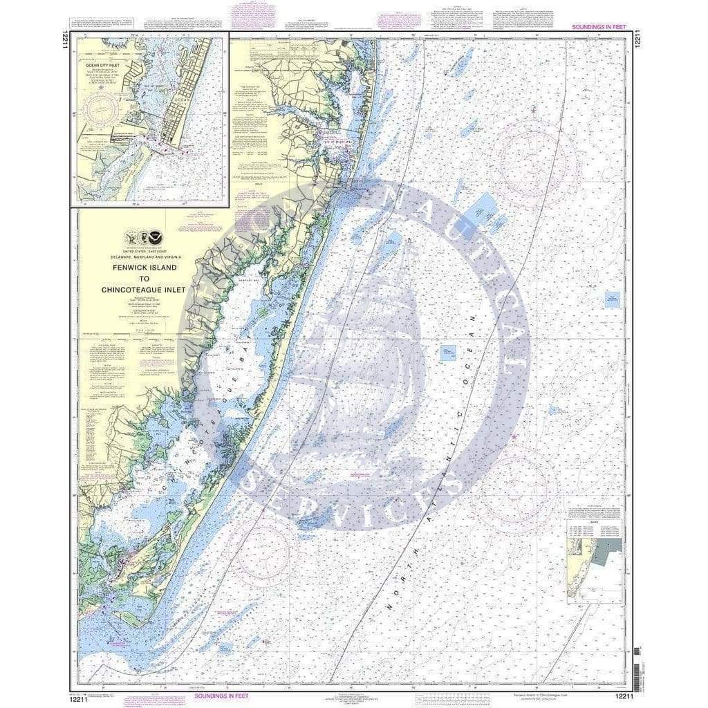 NOAA Nautical Chart 12211: Fenwick Island to Chincoteague Inlet; Ocean City Inlet