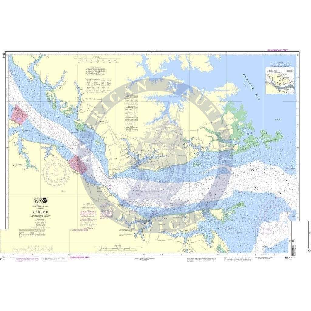 NOAA Nautical Chart 12241 York River Yorktown and Vicinity Yorktown