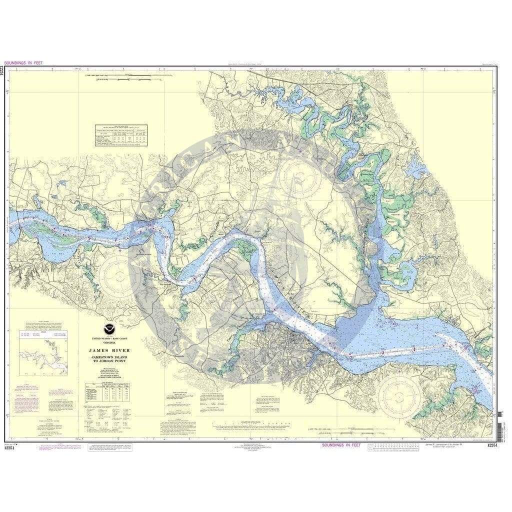 NOAA Nautical Chart 12251: James River Jamestown Island to Jordan Point