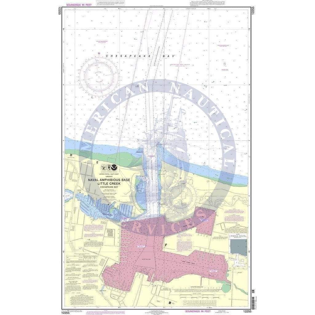 NOAA Nautical Chart 12255: Little Creek Naval Amphibous Base