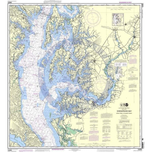 NOAA Nautical Chart 12263: Chesapeake Bay Cove Point to Sandy Point ...