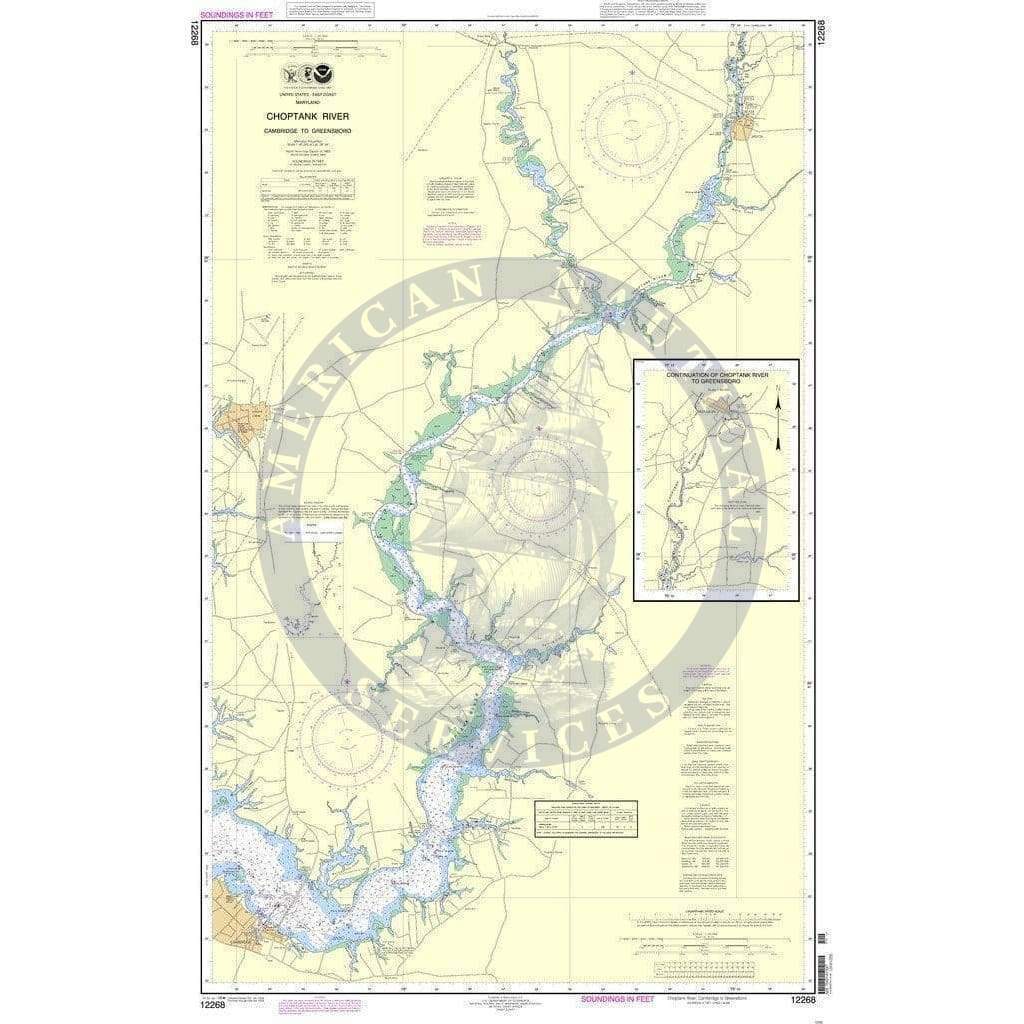 NOAA Nautical Chart 12268: Choptank River Cambridge to Greensboro