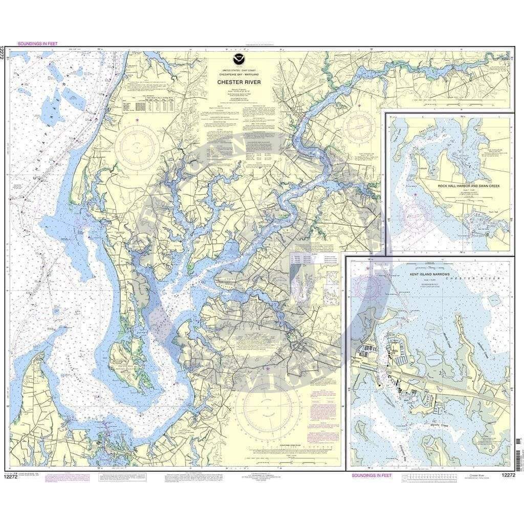 NOAA Nautical Chart 12272: Chester River; Kent Island Narrows, Rock Hall Harbor and Swan Creek