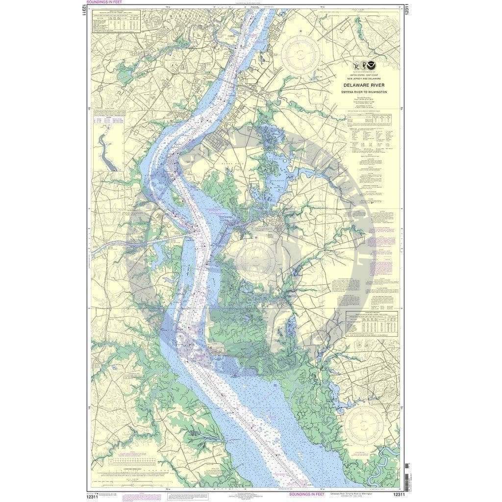 NOAA Nautical Chart 12311: Delaware River Smyrna River to Wilmington