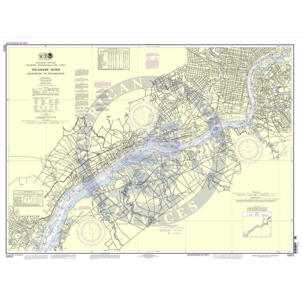 NOAA Nautical Chart 12312: Delaware River Wilmington to Philadelphia