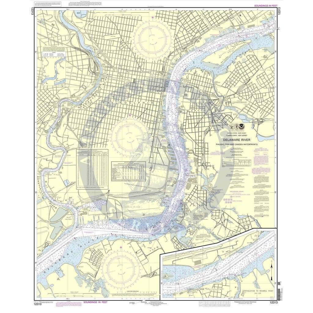 NOAA Nautical Chart 12313: Philadelphia and Camden Waterfronts