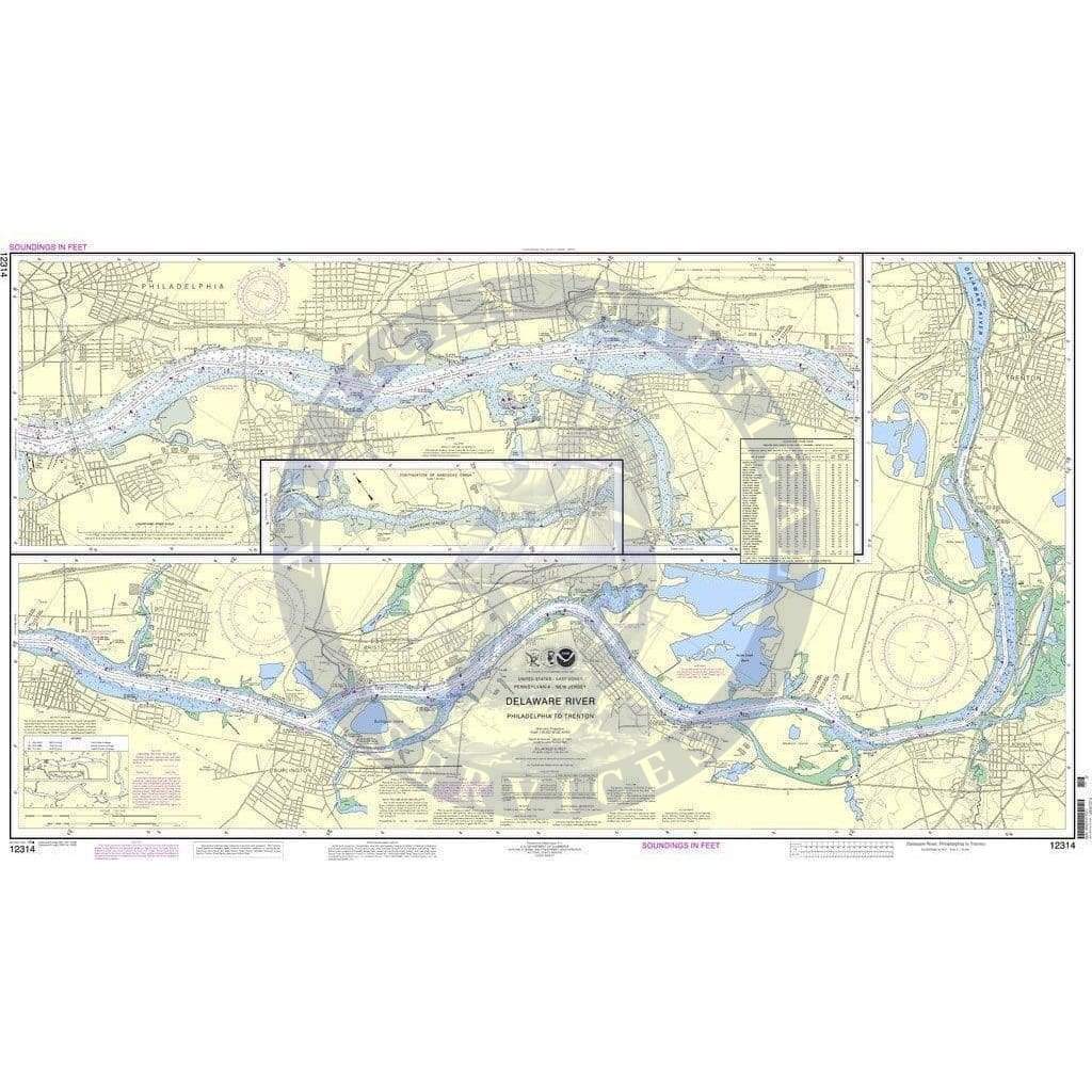 NOAA Nautical Chart 12314: Delaware River Philadelphia to Trenton