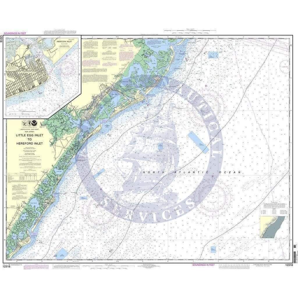 NOAA Nautical Chart 12318: Little Egg Inlet to Hereford Inlet;Absecon Inlet