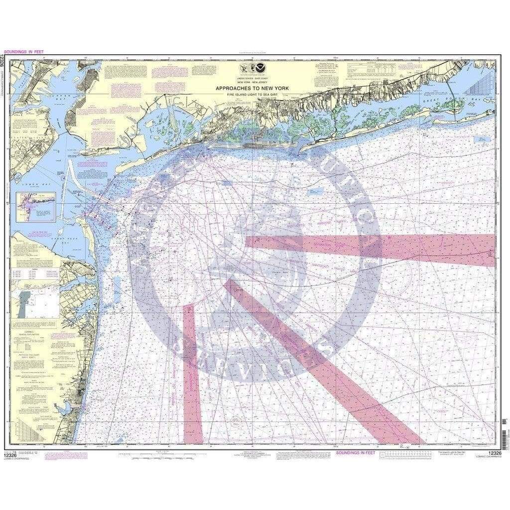 NOAA Nautical Chart 12326: Approaches to New York Fire lsland Light to Sea Girt