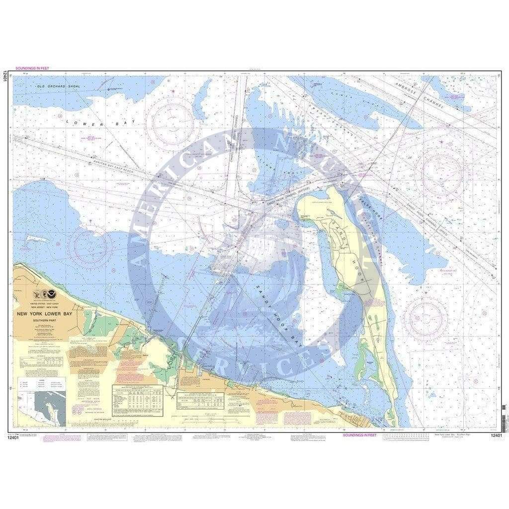 NOAA Nautical Chart 12401: New York Lower Bay Southern part