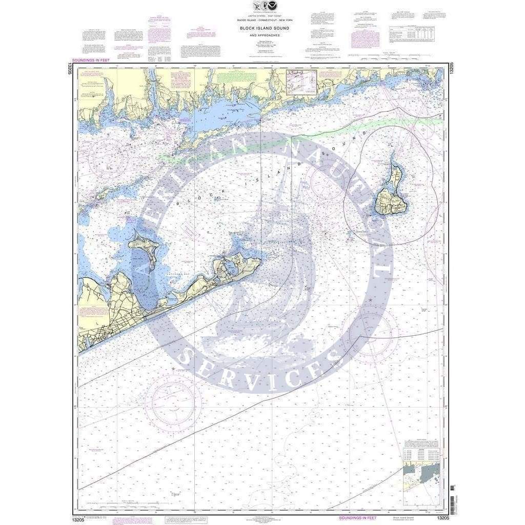 NOAA Nautical Chart 13205: Block Island Sound and Approaches