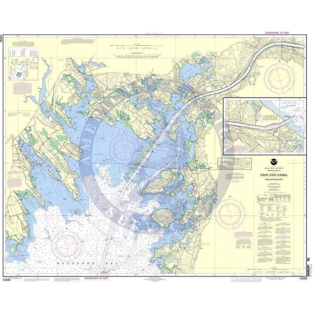 NOAA Nautical Chart 13236: Cape Cod Canal and Approaches