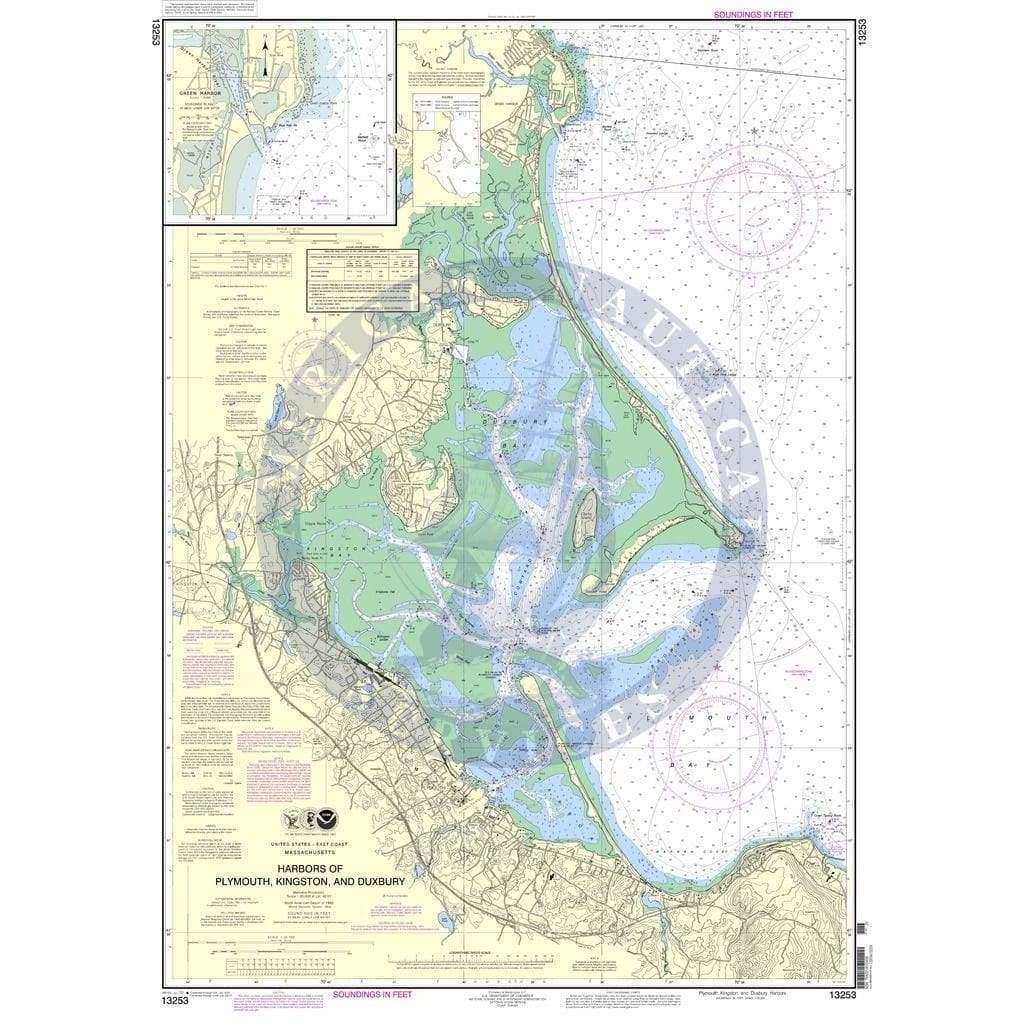 NOAA Nautical Chart 13253: Harbors of Plymouth, Kingston and Duxbury; Green Harbor