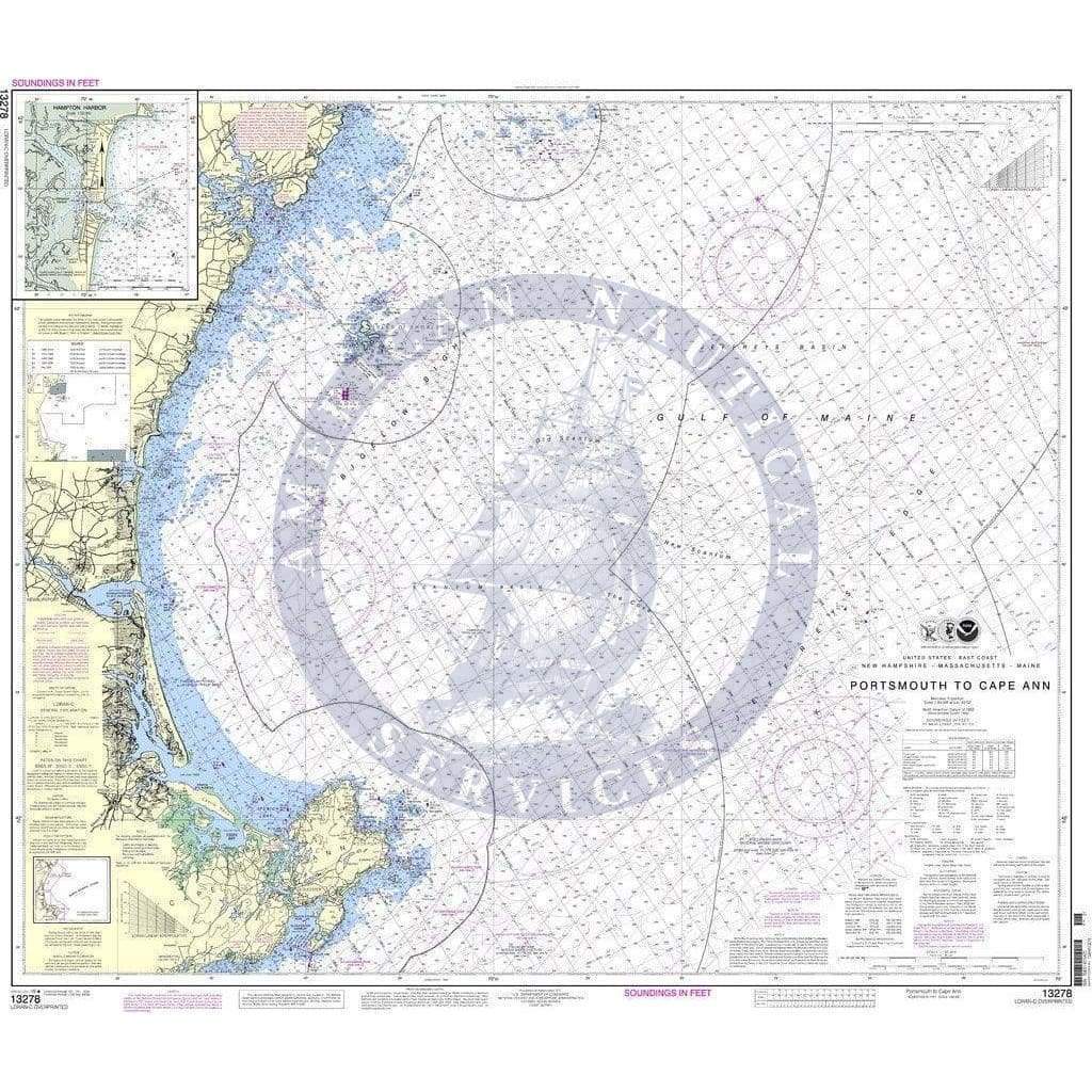 NOAA Nautical Chart 13278: Portsmouth to Cape Ann; Hampton Harbor