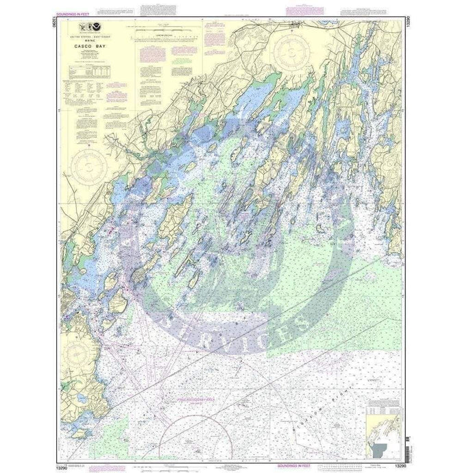 NOAA Nautical Chart 13290: Casco Bay