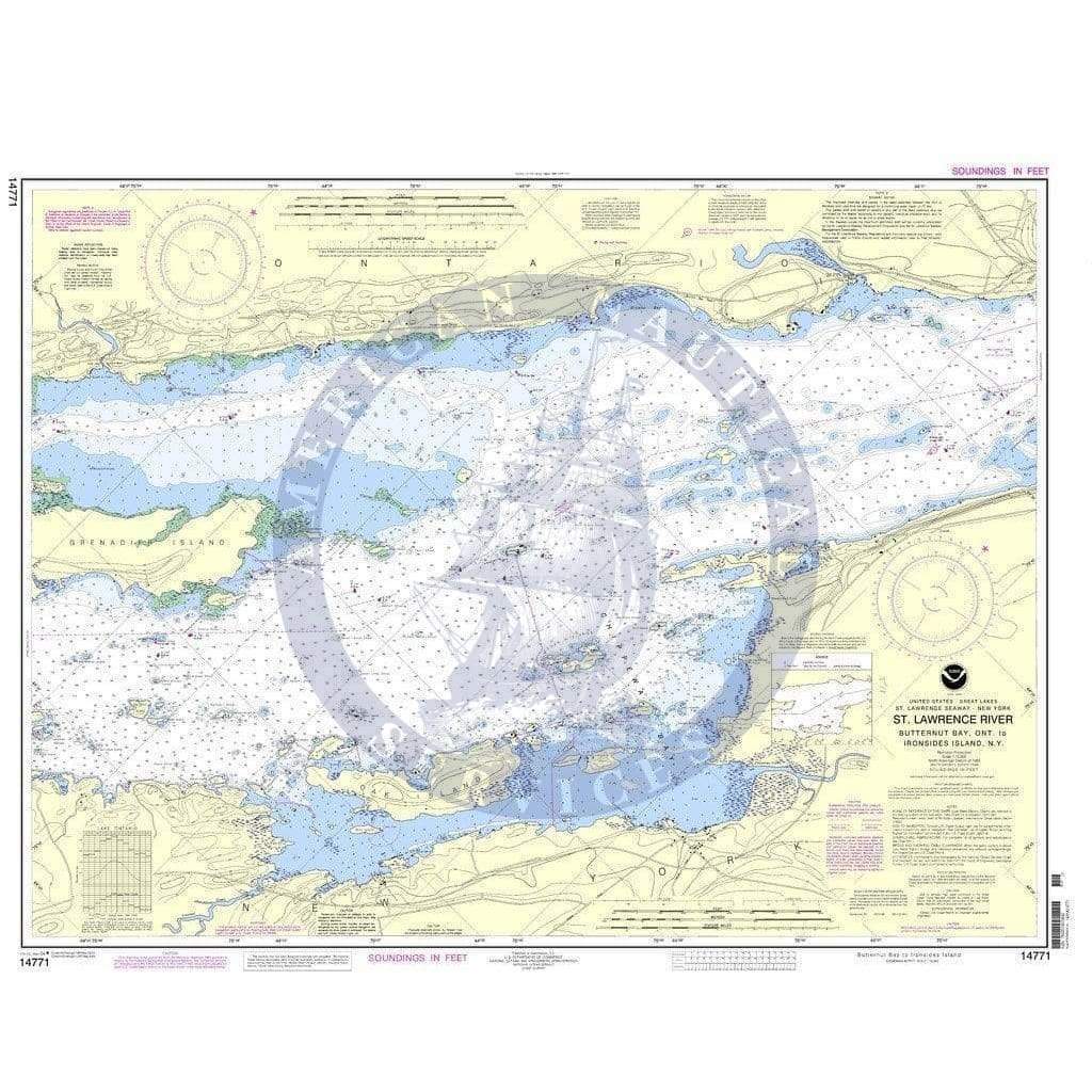 NOAA Nautical Chart 14771: Butternut Bay, Ont., to Ironsides l., N.Y.