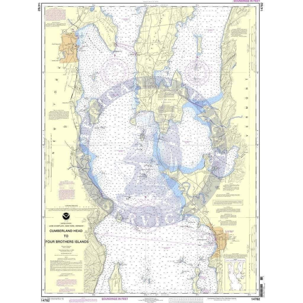 NOAA Nautical Chart 14782: Cumberland Head to Four Brothers Islands