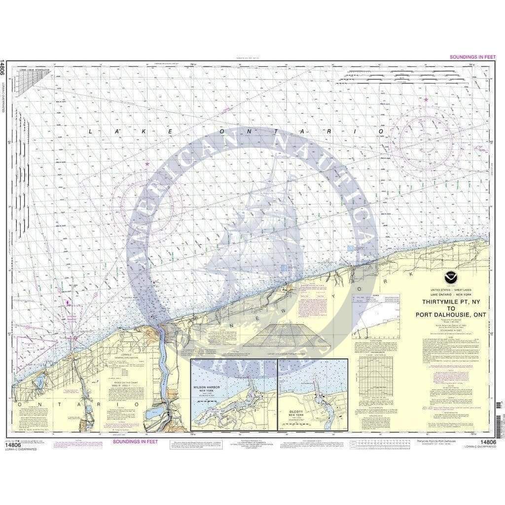 NOAA Nautical Chart 14806: Thirtymile Point, N.Y., to Port Dalhousie, Ont.