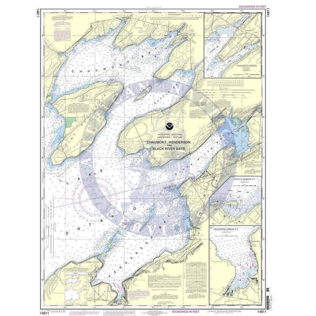 NOAA Nautical Chart 14811: Chaumont, Henderson and Black River Bays;Sackets Harb