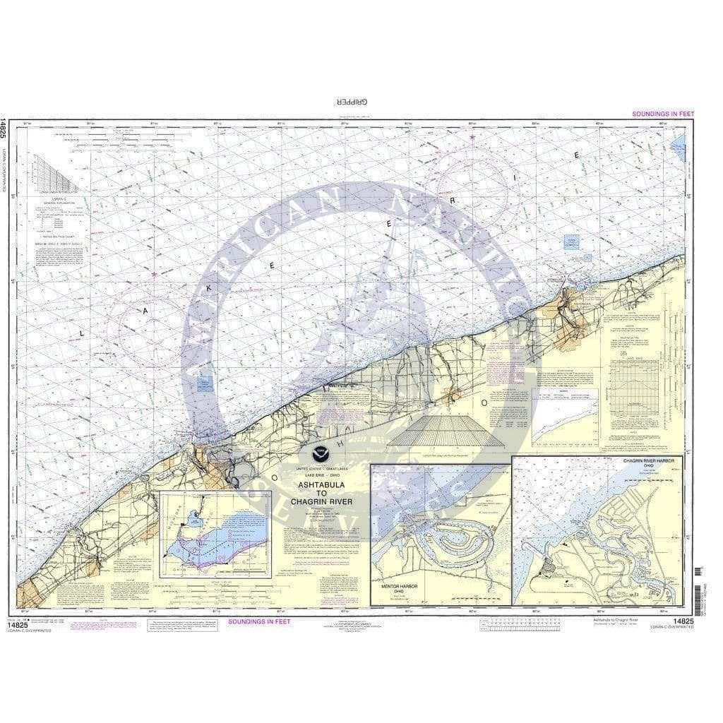 NOAA Nautical Chart 14825: Ashtabula to Chagrin River;Mentor Harbor;Chagrin River