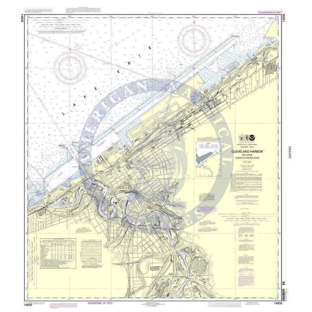 NOAA Nautical Chart 14839: Cleveland Harbor, including lower Cuyahoga River