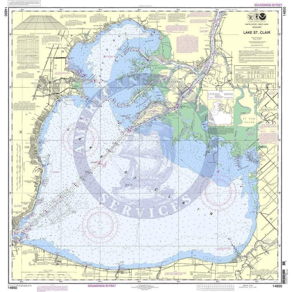 NOAA Nautical Chart 14850: Lake St. Clair