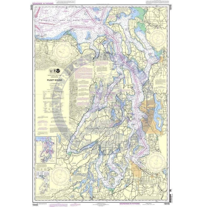 NOAA Nautical Chart 18440 Puget Sound Puget Sound Depth Chart