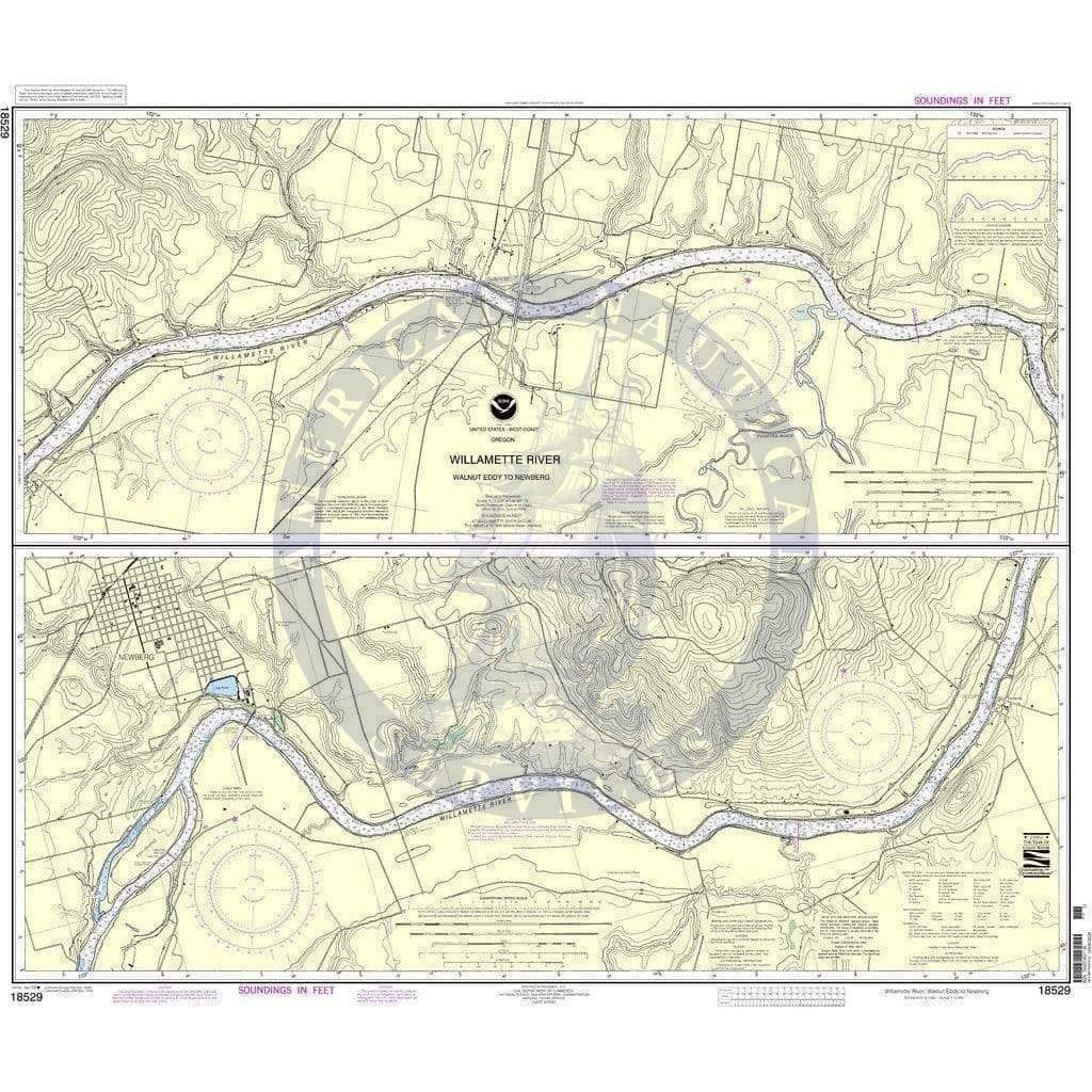 NOAA Nautical Chart 18529: Willamette River Walnut Eddy To Newburg