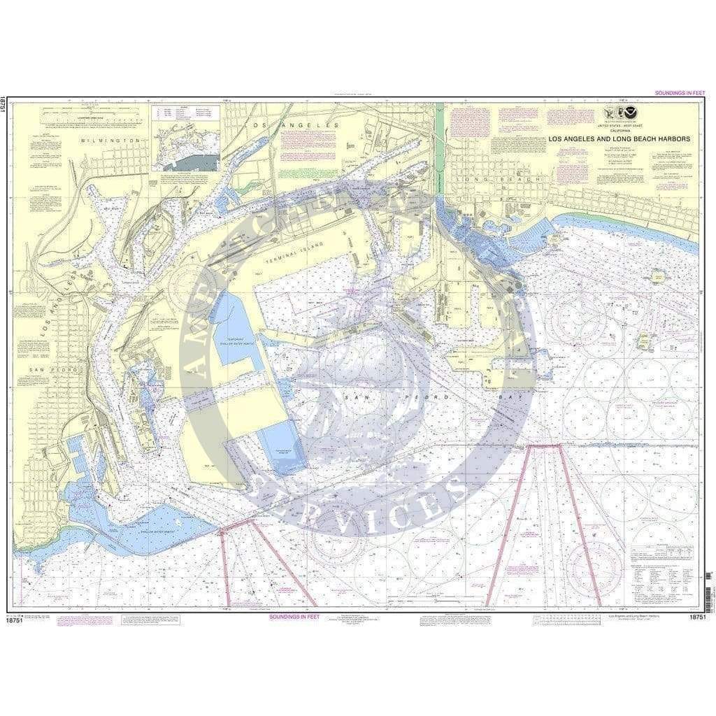 NOAA Nautical Chart 18751: Los Angeles and Long Beach Harbors