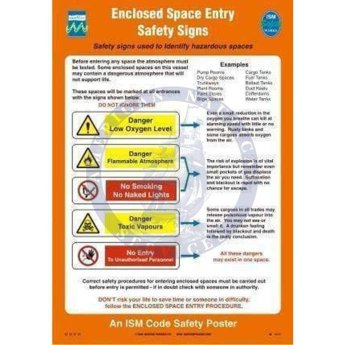 Poster - Enclosed Space Entry Safety Signs